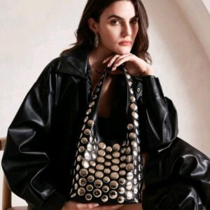 ACC002 - Bolso de cubo estilo punk con tachuelas