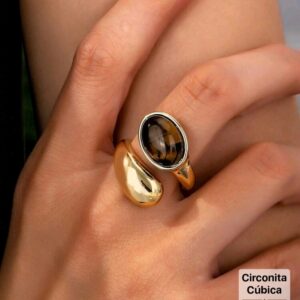 ACC007 - Anillo de metal con piedra de ojo