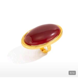 ACC014 - Anillo de resina ovalado rojo