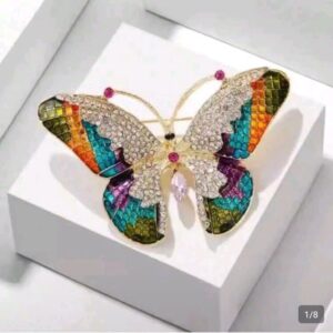 ACC017 - Broche mariposa con piedras cristal brillante